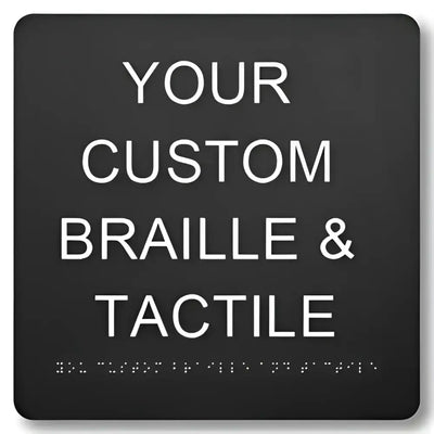 Braille & Tactile Custom PVC Sign - Black / 180x180mm - Braille & Tactile Signs