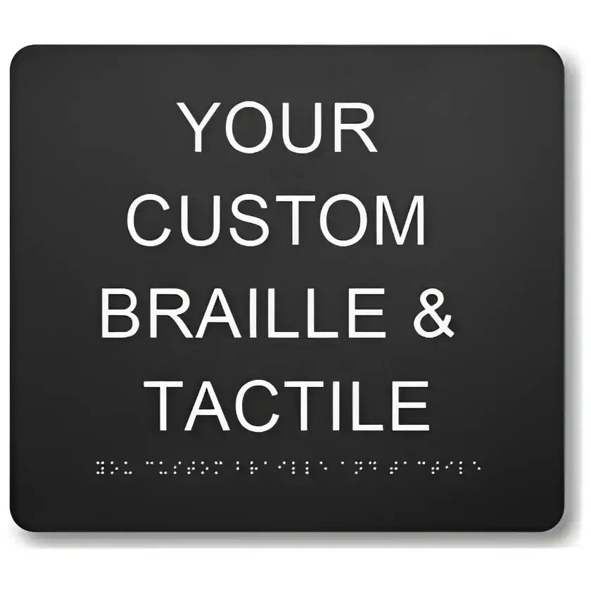 Braille & Tactile Custom PVC Sign - Black / 180x210mm - Braille & Tactile Signs