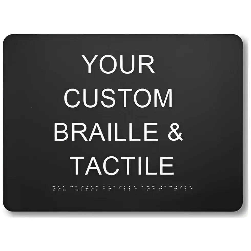 Braille & Tactile Custom PVC Sign - Black / 180x250mm - Braille & Tactile Signs