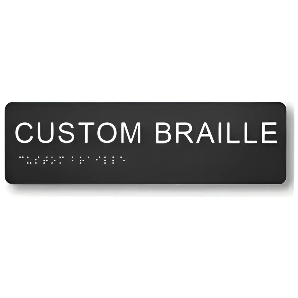 Braille & Tactile Custom PVC Sign - Black / 180x50mm - Braille & Tactile Signs