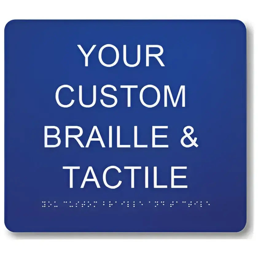Braille & Tactile Custom PVC Sign - Blue / 180x210mm - Braille & Tactile Signs