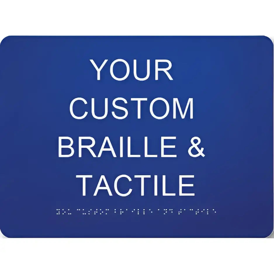 Braille & Tactile Custom PVC Sign - Blue / 180x250mm - Braille & Tactile Signs