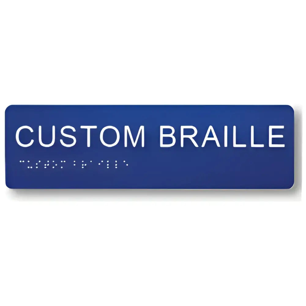 Braille & Tactile Custom PVC Sign - Blue / 180x50mm - Braille & Tactile Signs