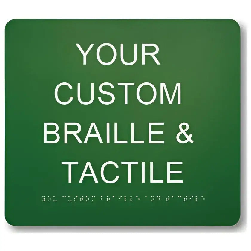 Braille & Tactile Custom PVC Sign - Green / 180x210mm - Braille & Tactile Signs