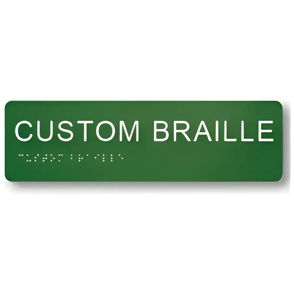 Braille & Tactile Custom PVC Sign - Green / 180x50mm - Braille & Tactile Signs