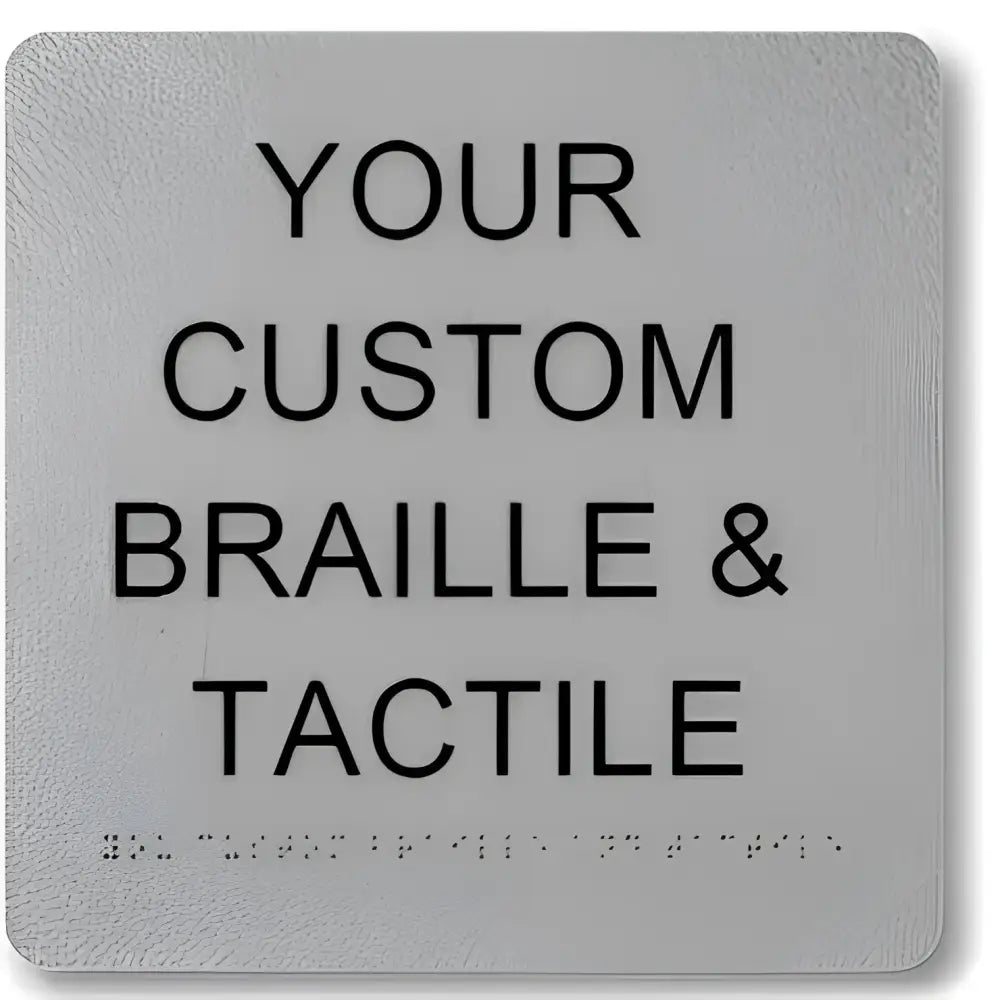 Braille & Tactile Custom PVC Sign - Silver / 180x180mm - Braille & Tactile Signs