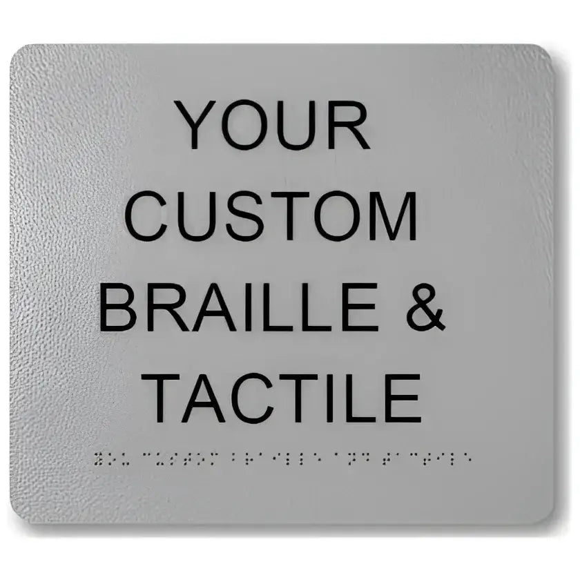 Braille & Tactile Custom PVC Sign - Silver / 180x210mm - Braille & Tactile Signs