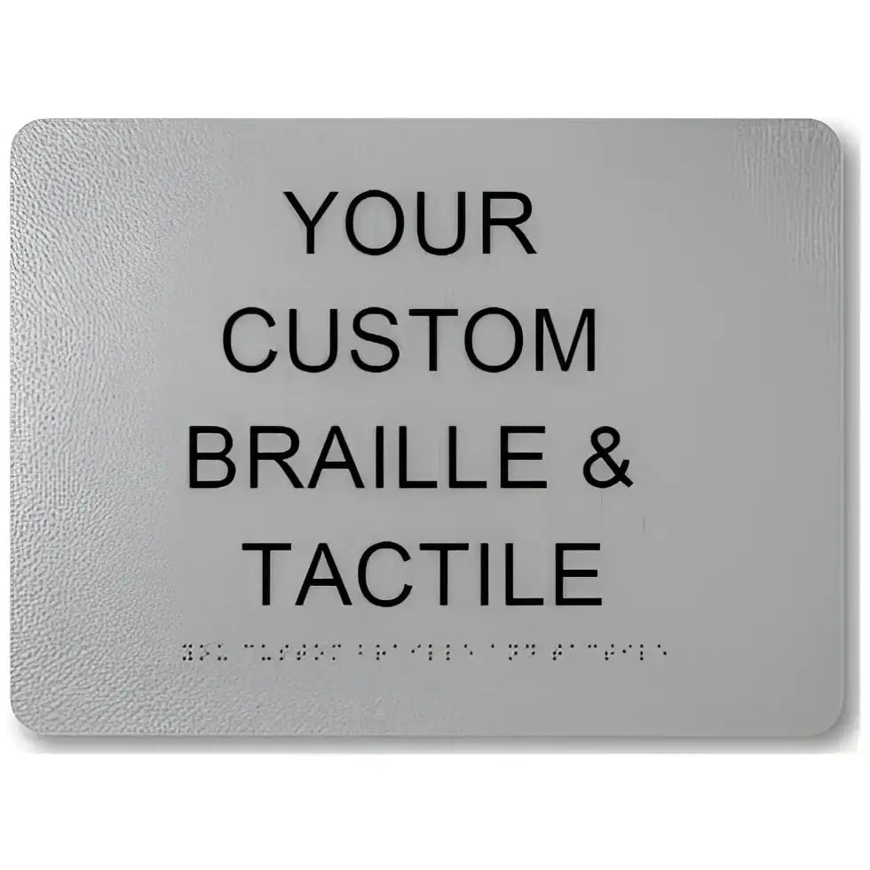 Braille & Tactile Custom PVC Sign - Silver / 180x250mm - Braille & Tactile Signs