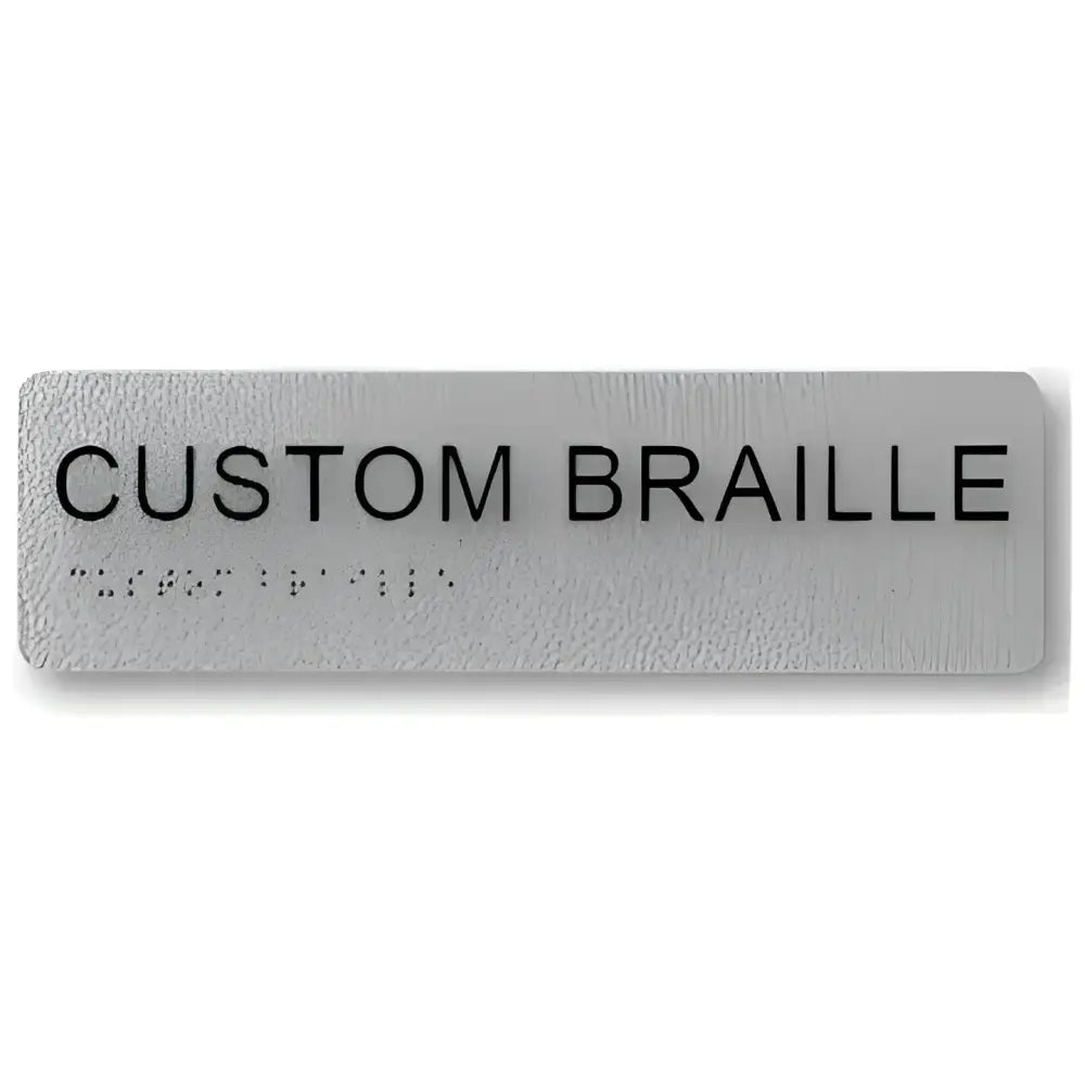 Braille & Tactile Custom PVC Sign - Silver / 180x50mm - Braille & Tactile Signs