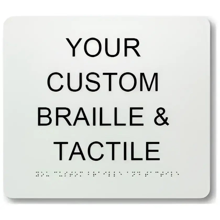Braille & Tactile Custom PVC Sign - White / 180x180mm - Braille & Tactile Signs