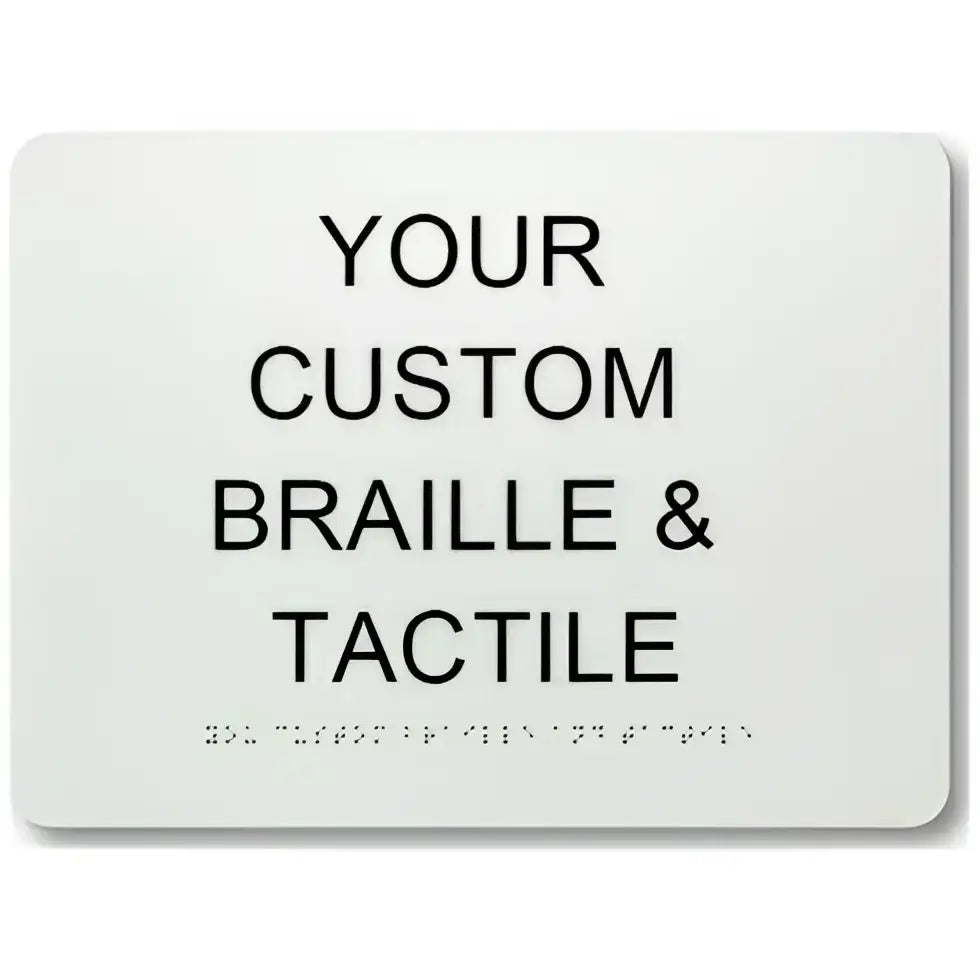 Braille & Tactile Custom PVC Sign - White / 180x250mm - Braille & Tactile Signs