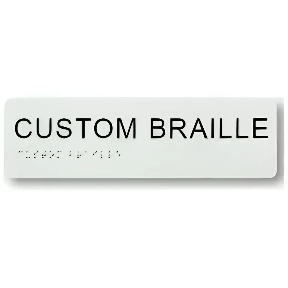 Braille & Tactile Custom PVC Sign - White / 180x50mm - Braille & Tactile Signs