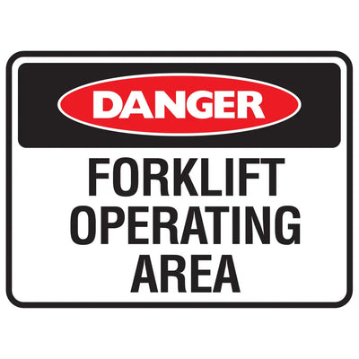 Danger Forklift Operating Area Sign - Constructions & Safety Signs