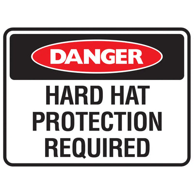 Danger Hard Hat Protection Required Sign - Constructions & Safety Signs