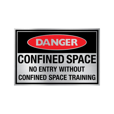 DANGER NO ENTRY WITHOUT CONFINED SPACE TRAINING SIGN - Gas & Water Statutory Signs