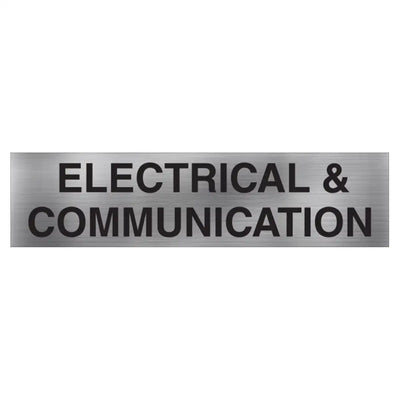 ELECTRICAL & COMMUNICATION SIGN - 400x100mm - Electrical Statutory Signs