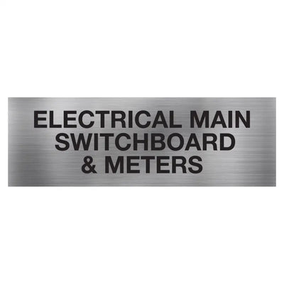 ELECTRICAL MAIN SWITCHBOARD & METERS SIGN - 450x150mm - Electrical Statutory Signs
