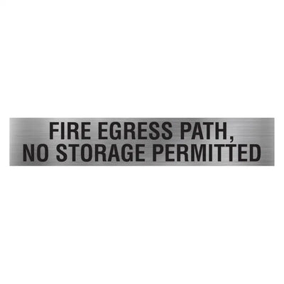 fire egress path no storage permitted