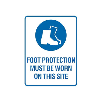 FOOT PROTECTION MUST BE WORN ON THIS SITE SIGN - Constructions & Safety Signs