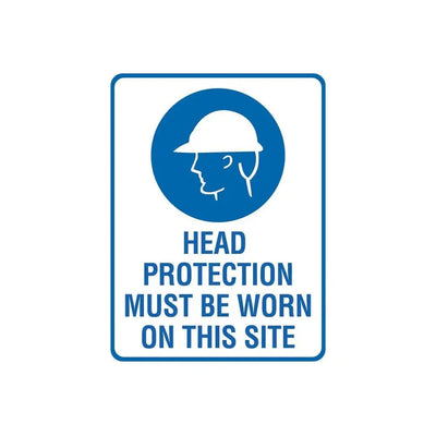 HEAD PROTECTION MUST BE WORN ON THIS SITE SIGN - Constructions & Safety Signs