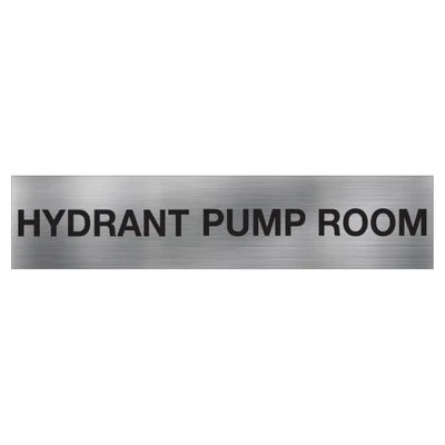Hydrant Pump Room Sign