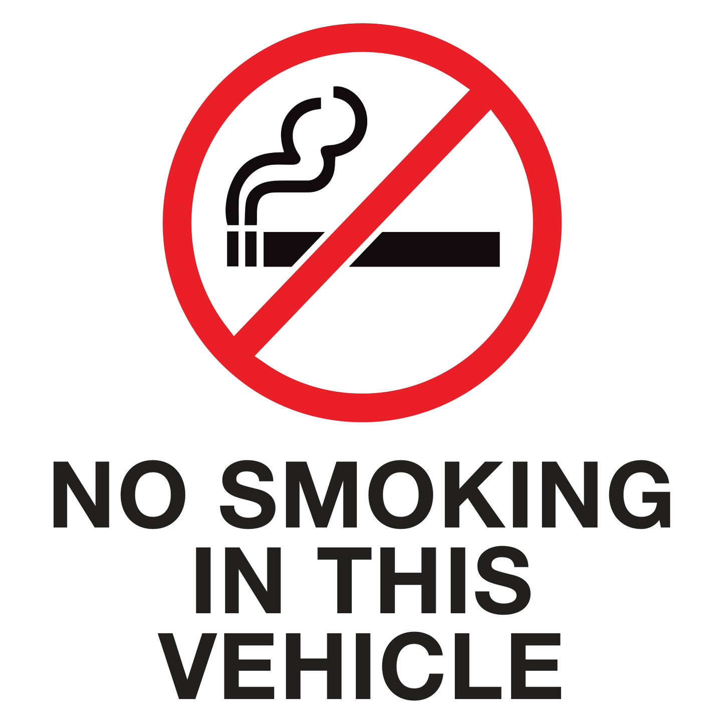 No Smoking In This Vehicle Sticker