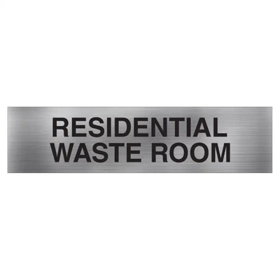 RESIDENTIAL WASTE ROOM SIGN - 400x100mm - Facility Signs