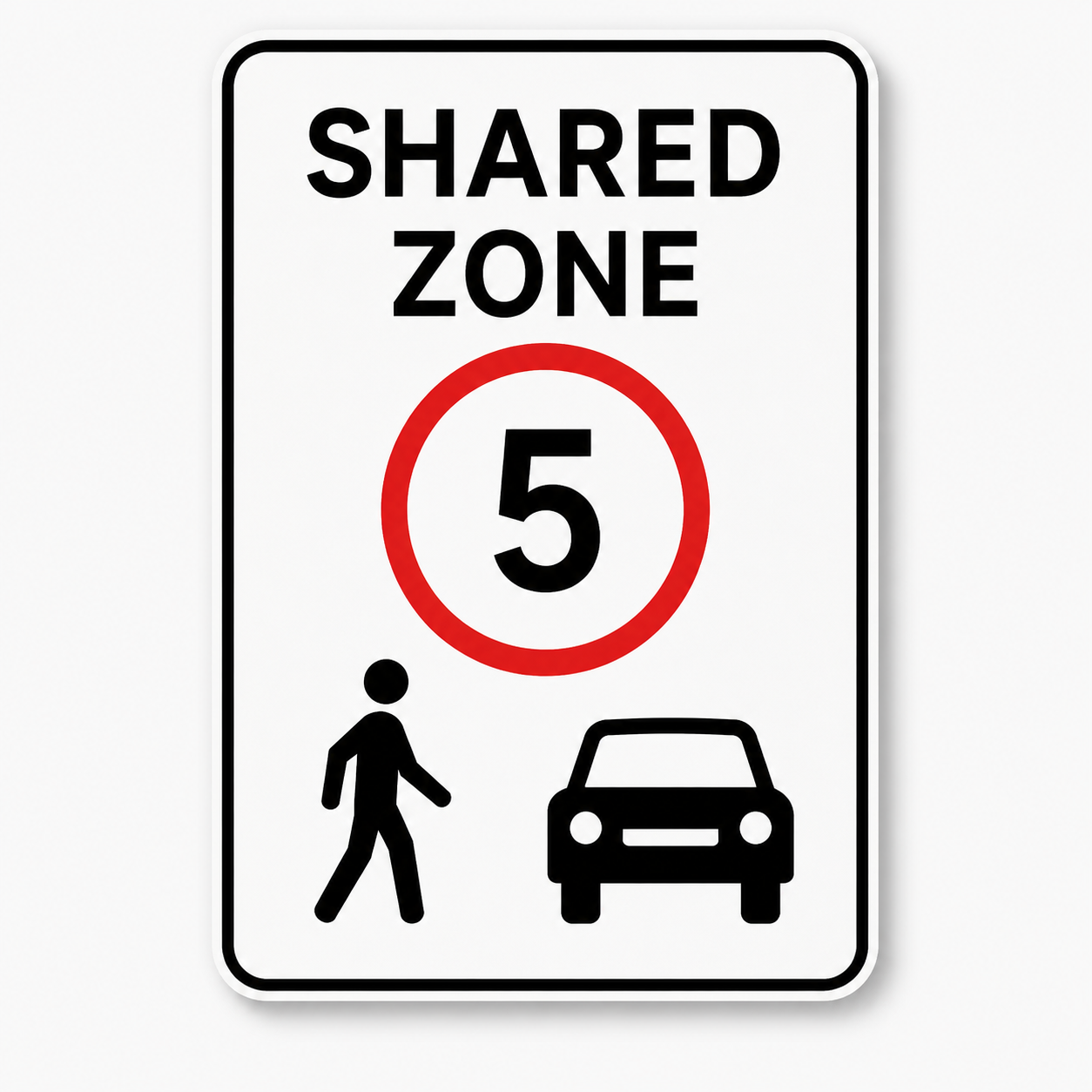 Shared Zone 5 Sign