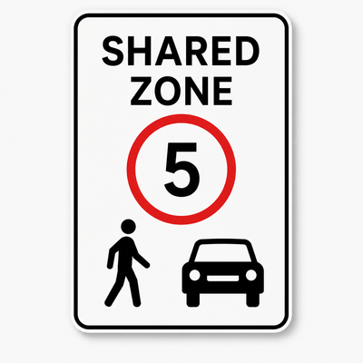 Shared Zone 5 Sign