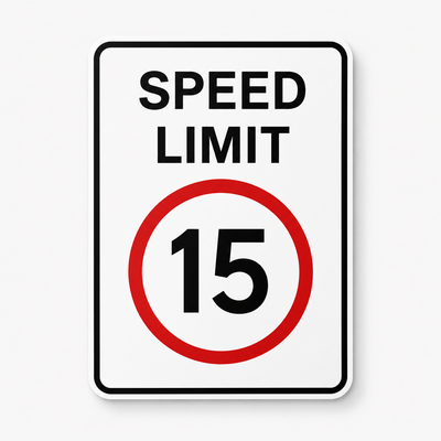 Speed Limit 15 Sign