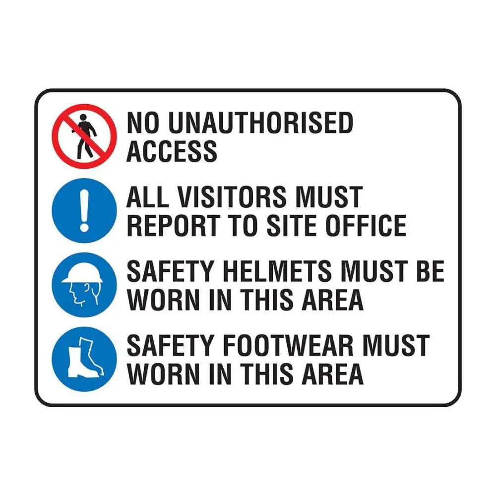 WHITE MULTI USE SIGN - MULTI MESSAGE BUILDING SITE SIGN - Constructions & Safety Signs