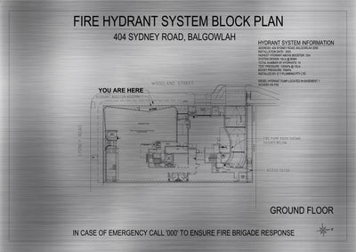 FIRE HYDRANT BLOCK PLAN SIGN