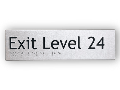 BRAILLE EXIT LEVEL 24 SIGN
