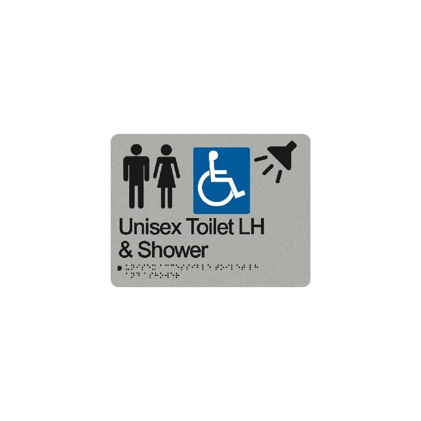 Unisex Accessible Toilet & Shower Left Hand Sign