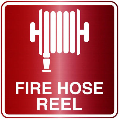 Fire hose reel red location sign for Australian buildings