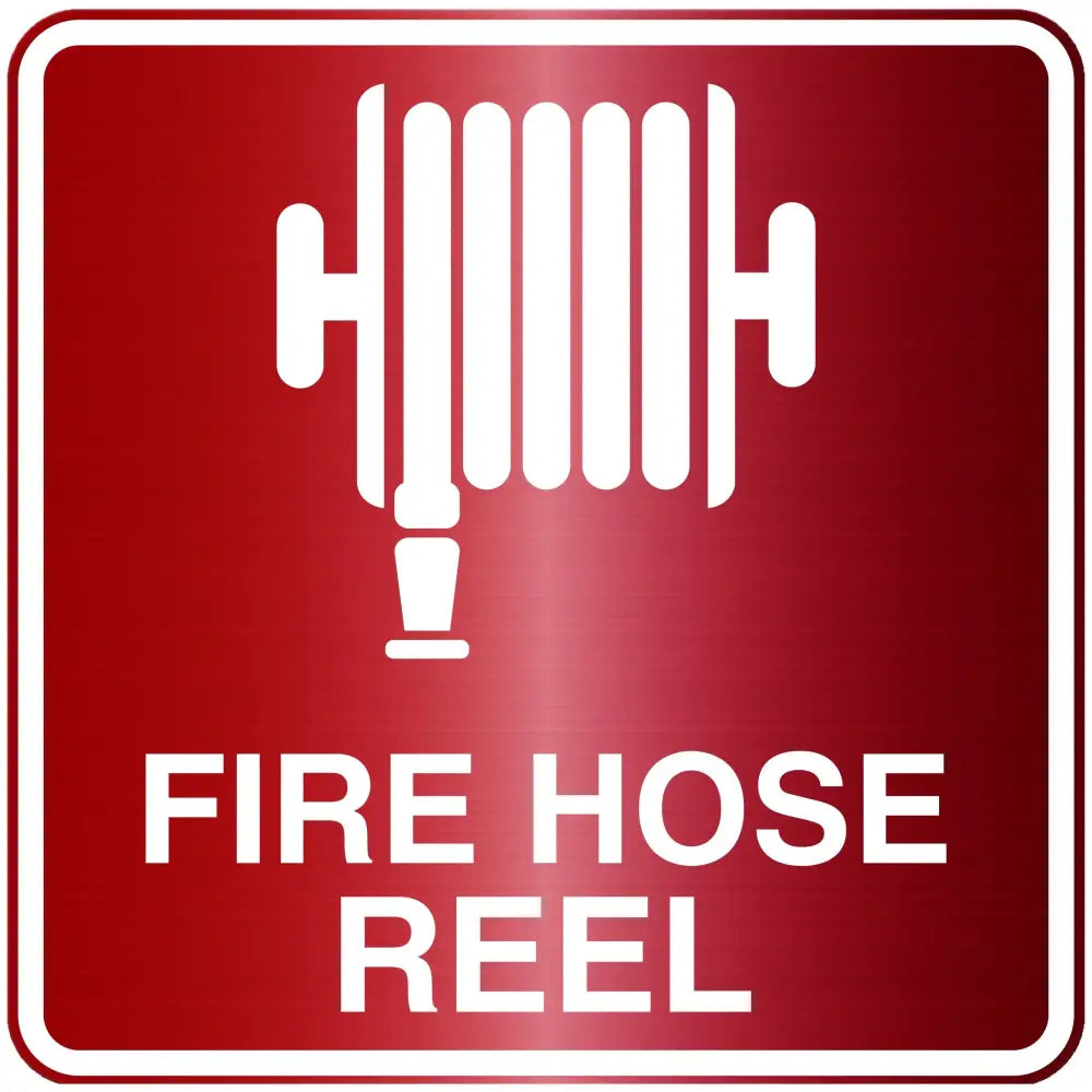 Fire hose reel red location sign for Australian buildings