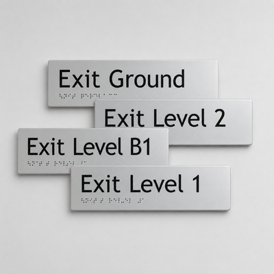 Braille Level Exit Signs