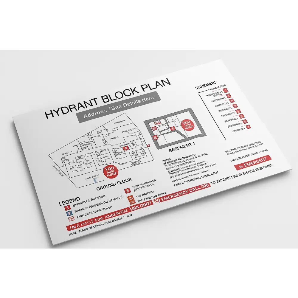 Fire Hydrant In Plan Fire Evacuation Diagram | Same Day Service | StatutorySigns.au
