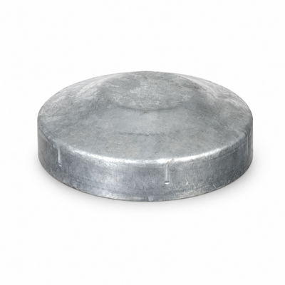 Galvanised sign post cap.