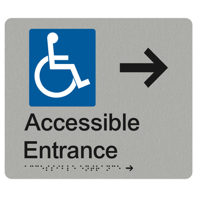 ACCESSIBLE ENTRANCE RIGHT ARROW SIGN