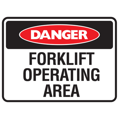 Danger Forklift Operating Area Sign