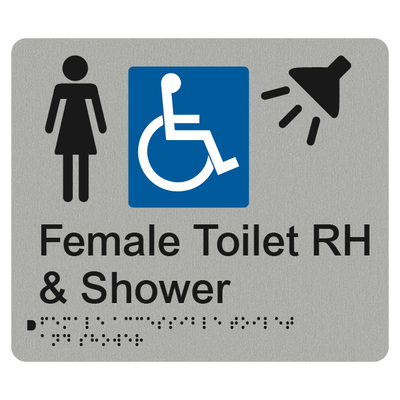 FEMALE ACCESSIBLE TOILET RH & SHOWER SIGN