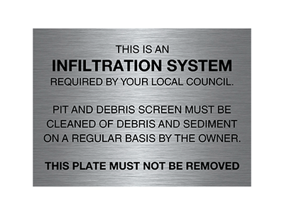 INFILTRATION SYSTEM SIGN