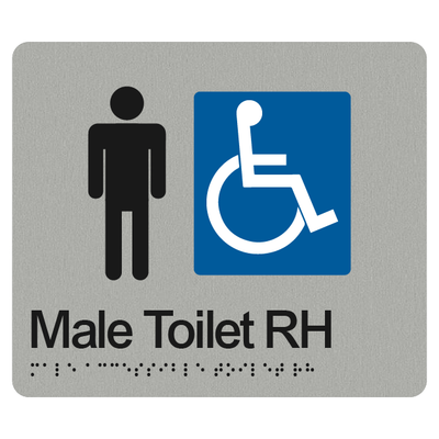 MALE ACCESSIBLE TOILET RIGHT HAND SIGN