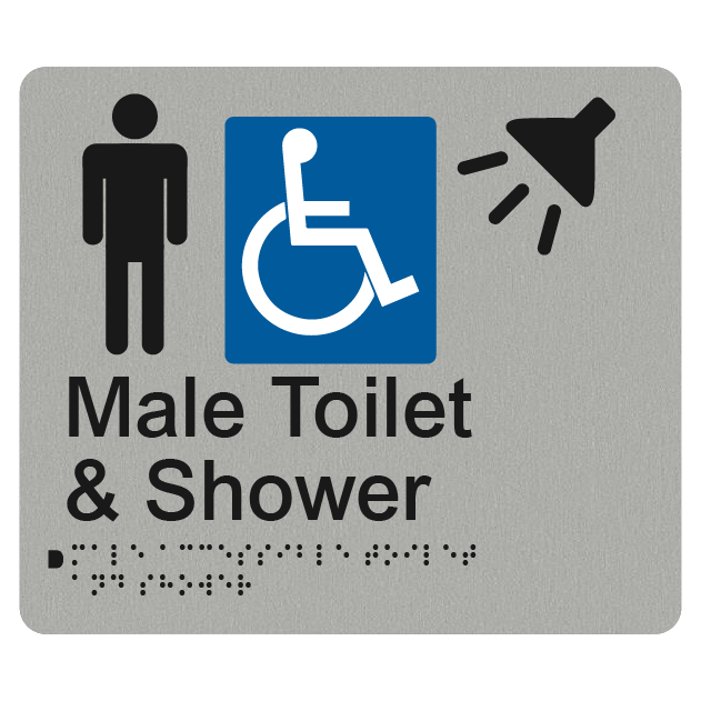 MALE ACCESSIBLE TOILET & SHOWER SIGN