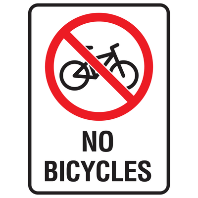 NO BICYCLES Sign - Prohibition Sign