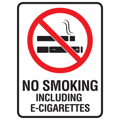 No Smoking Including E-Cigarettes - Prohibition Sign