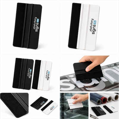 Vinyl squeegee in use