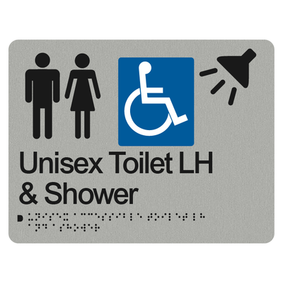 UNISEX ACCESSIBLE TOILET & SHOWER LEFT HAND SIGN