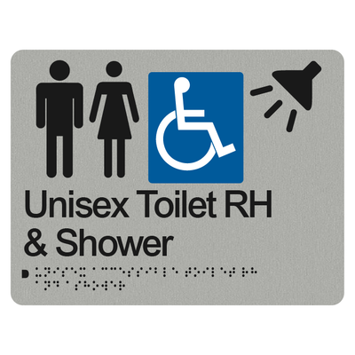 UNISEX ACCESSIBLE TOILET & SHOWER RIGHT HAND SIGN